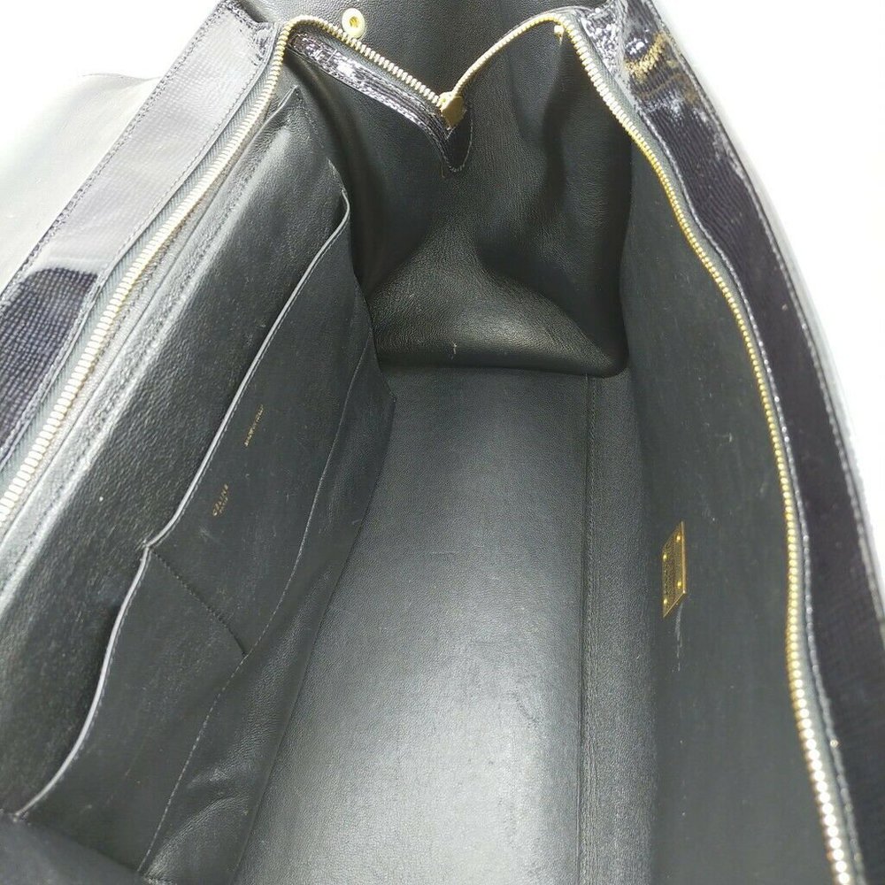 AUTHENTIC CELINE Hand Bag Black Enamel - Picture 8 of 11